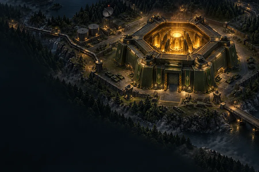 The glowing War Chest fortress